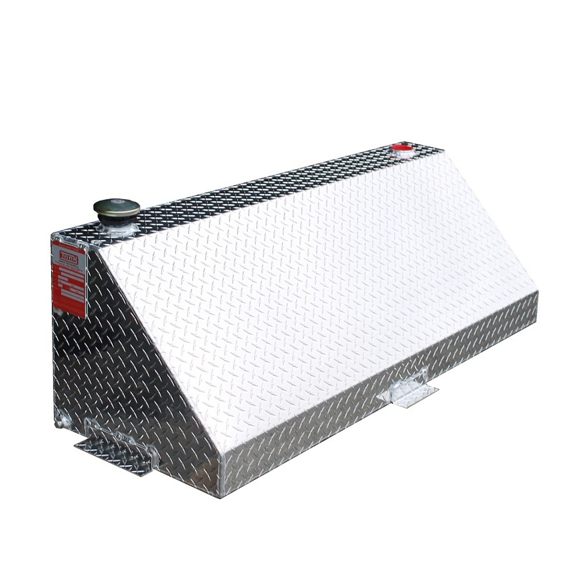 DOT-Approved Diamond Plate Aluminum Refueling Tank - 60 Gal. Capacity, Wedge Style, Model# TTW60
